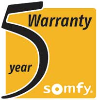 Somfy  - 5 year warranty